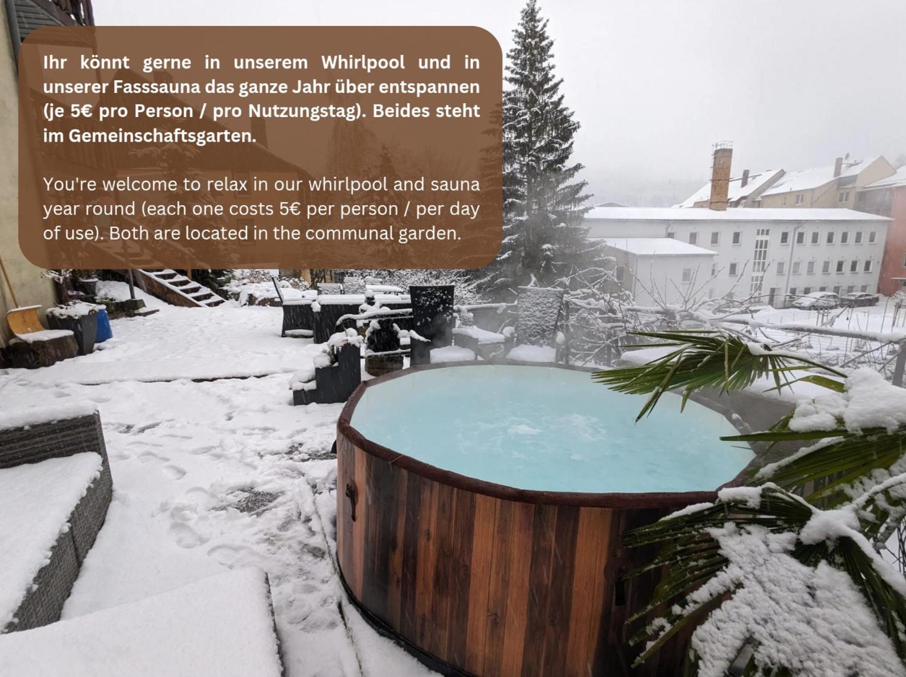 F2 - Urlaubsmagie Sauna, Whirlpool, Pool & Garten เซบนิทซ์ ภายนอก รูปภาพ